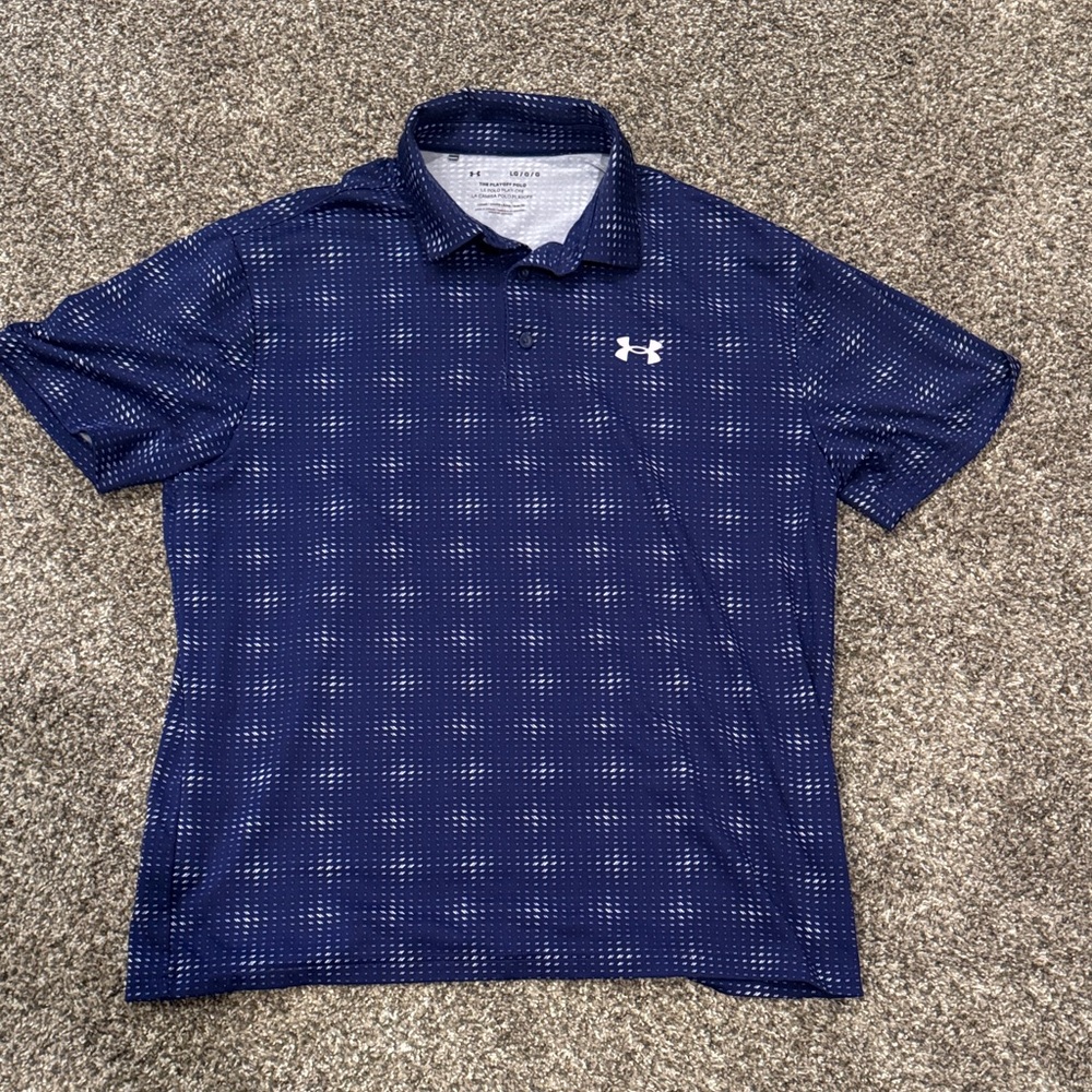 Under Armour Men's Navy Patterned Polo Shirt